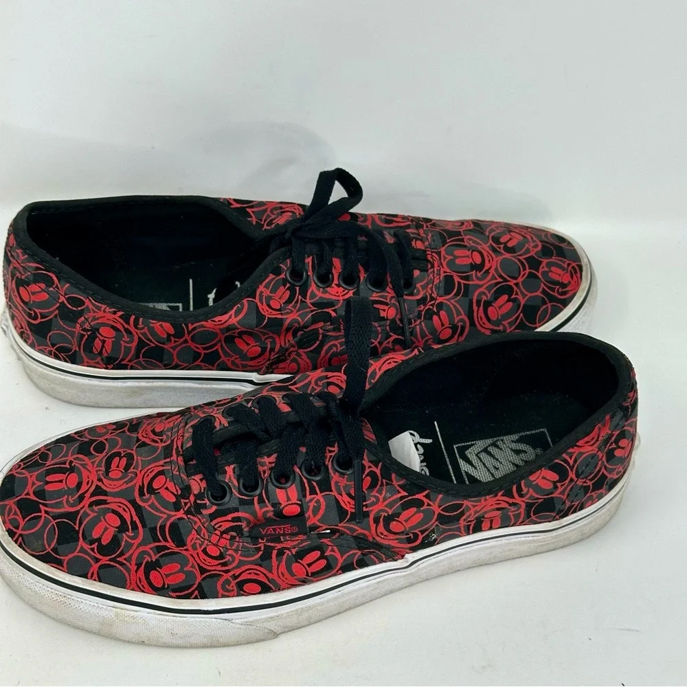 Vans x Disney Mickey Mouse Old Skool style Skater Lace up Shoes - BLACK RED - Picture 3 of 8